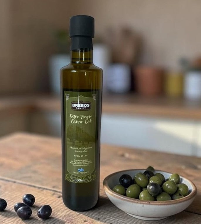 Εξαιρετικό παρθένο ελαιόλαδο Brebos Family 500 ml - Σκουρόχρωμη Γυάλινη Φιάλη