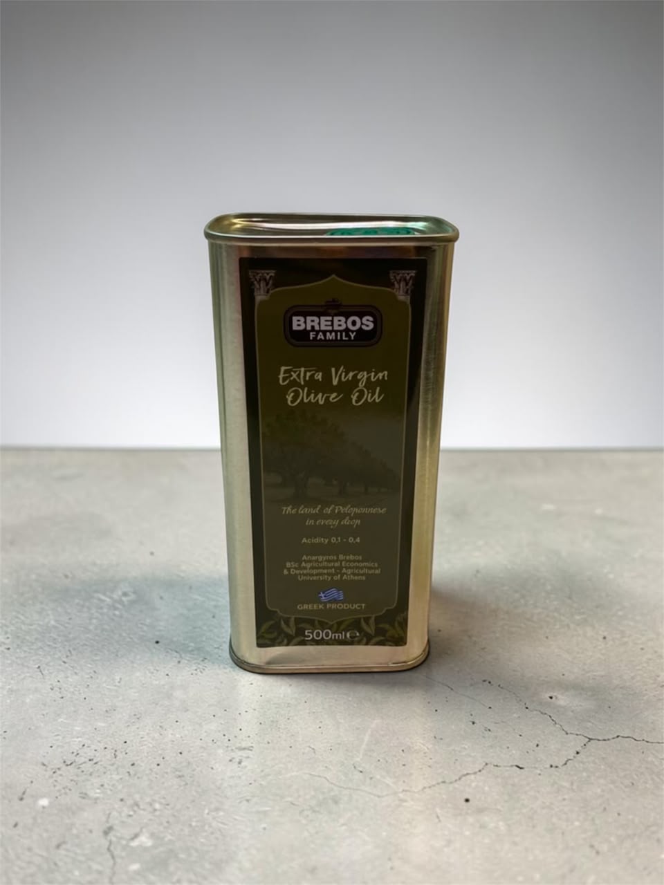 Εξαιρετικό παρθένο ελαιόλαδο Brebos Family 500 ml - Μεταλλική συσκευασία